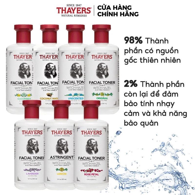 Nước Hoa Hồng Thayers Witch Hazel 355ml #Original - Hương Tự Nhiên