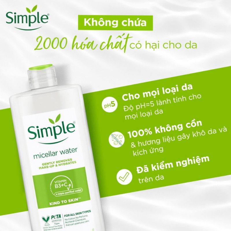 Tẩy Trang Simple Kind To Skin 400ml