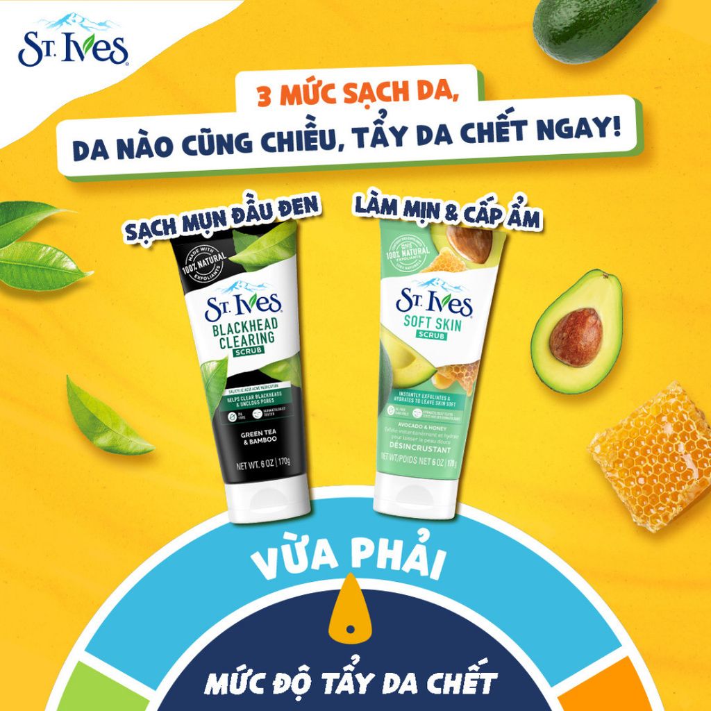 Tẩy Tế Bào Chết Mặt St.ives Trà Xanh 170g