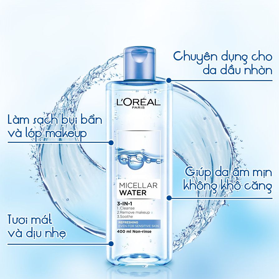 Loreal Cty - Nước tẩy trang Tươi mát 400ml