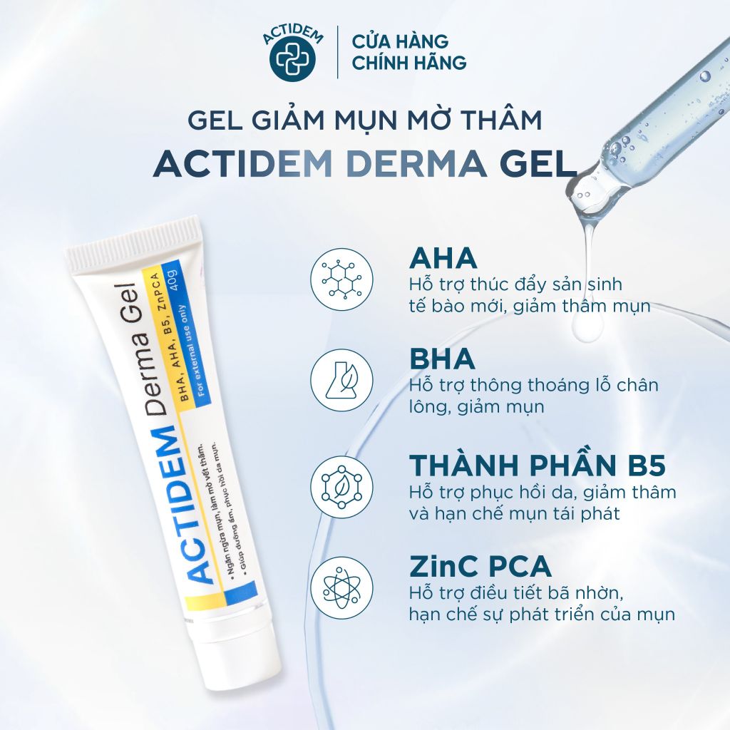 Gel Trị Mụn - Giảm Thâm Actidem Derma Gel 18g