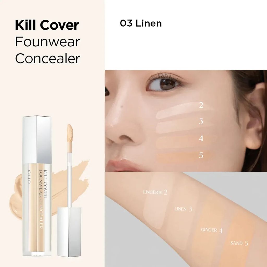 Che Khuyết Điểm Clio Kill Cover Founwear Concealer 6g #3-BY