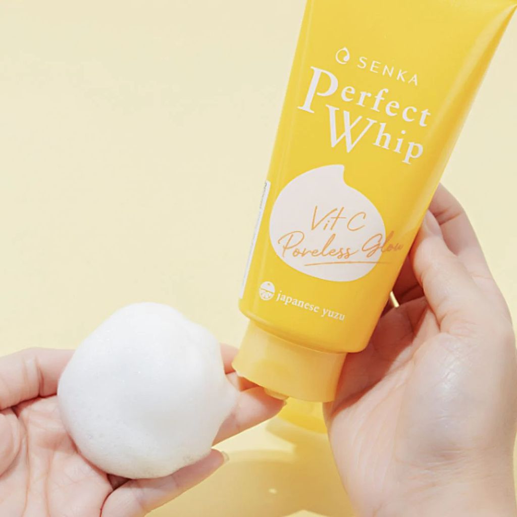 Sữa Rửa Mặt Senka Perfect Whip Vitamin C Poreless Glow Làm Sáng Da 100g