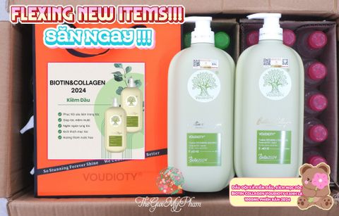 Bộ Gội+Xã Biotin & Collagen 2024 1000ml/chai (Chai Xanh Dẹp)