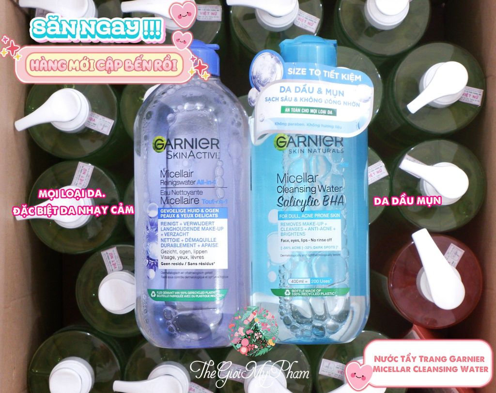 Garnier - Tẩy Trang 400ml #Xanh-Dầu