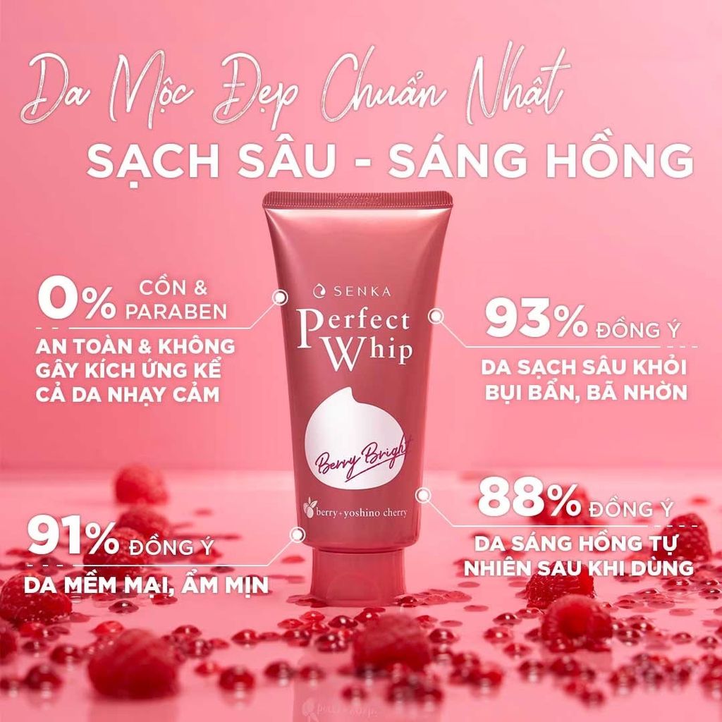 Sữa Rửa Mặt Senka Perfect Whip Berry Bright