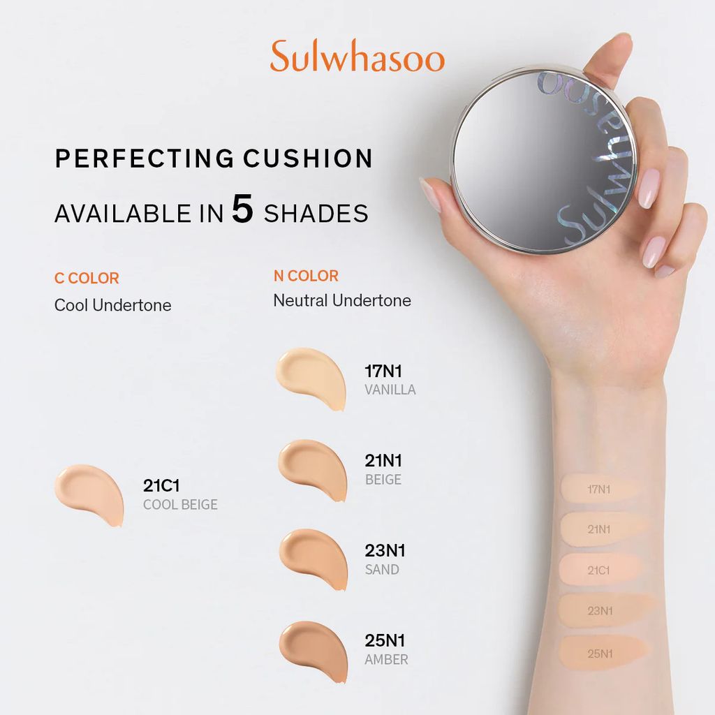 Phấn Nước Sulwhasoo Perfecting Cushion Coussin De Teint #21 Beige( Kèm Lõi) - Ko Tđ