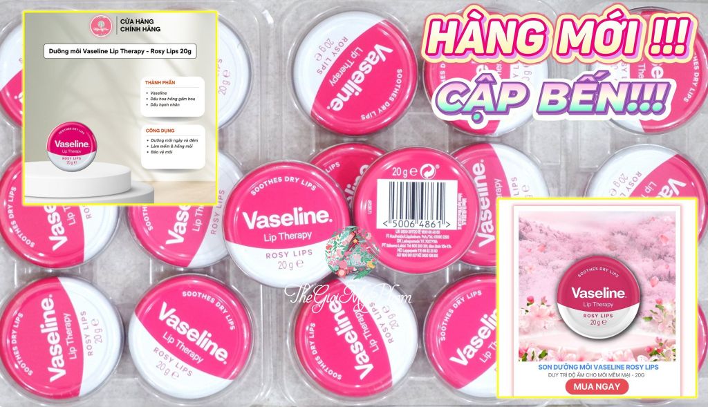 Dưỡng Môi Vaseline Lip Therapy - Rosy Lips 20g