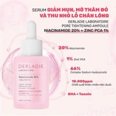 Serum Derladie Niacinamide 20% Giảm Mụn, Mờ Thâm Đỏ 30ml