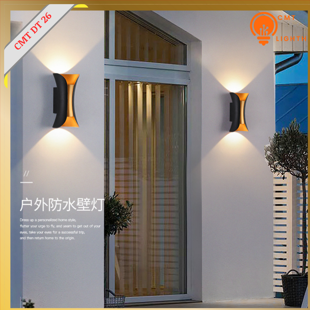 LED đèn tường trụ tròn ngoài trời ban công, tường cầu thang, tường trong nhà CMT DT 26