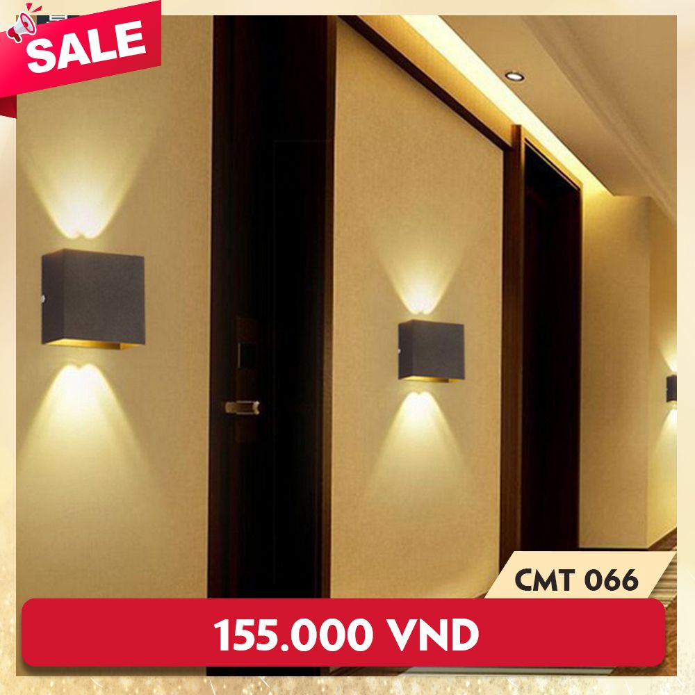 Đèn hắt LED Tường Ngoài Trời trống nước CMT DT 18