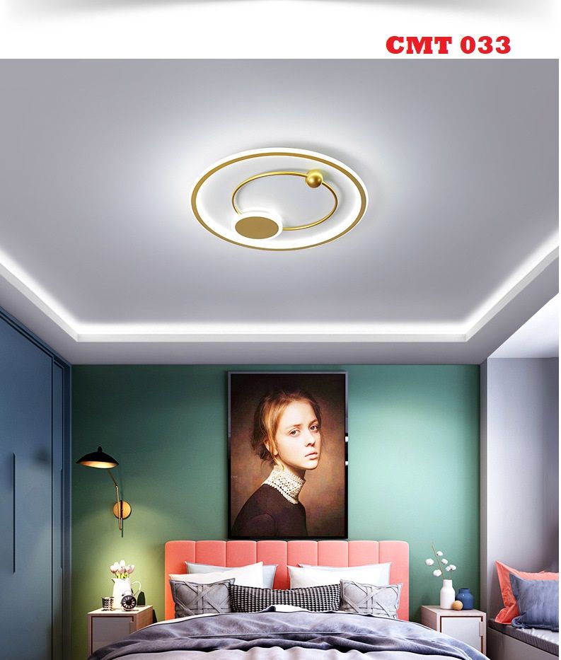 Đèn ốp trần phòng khách, phòng ngủ sang trọng,đơn giản, hiện đại CMT 033