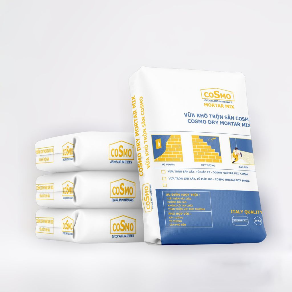 Vữa khô trộn sẵn COSMO – Cosmo Dry Mortar Rmix 75/100