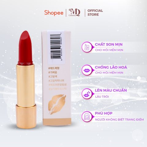 Son Thỏi Lì Cao Cấp M.D.K Lâu Phai 3.5G - Dưỡng Ẩm Mềm Mịn & Lâu Trôi - 04 Màu Sắc Thời Trang