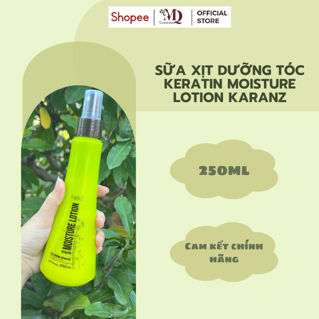 Xịt Dưỡng Tóc KERATIN MOISTURE LOTION KARANZ Dạng Sữa Chăm Sóc Tóc Hư Tổn Chai 250ml