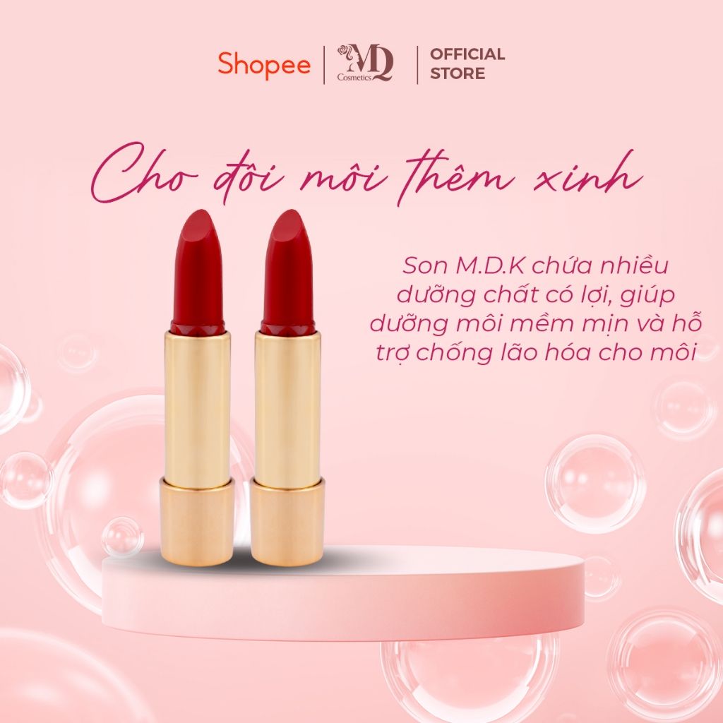 Son Thỏi Lì Cao Cấp M.D.K Lâu Phai 3.5G - Dưỡng Ẩm Mềm Mịn & Lâu Trôi - 04 Màu Sắc Thời Trang