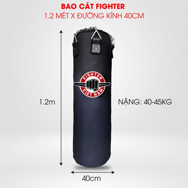 Bao Cát Fighter 1.2 mét, đường kính 40cm, nặng 40-45kg