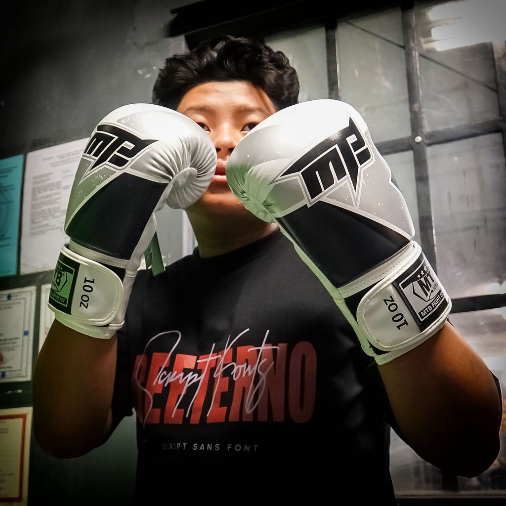 Găng tay đấm bốc Boxing MTB - Xanh, Đỏ, Trắng, Vàng, Hồng