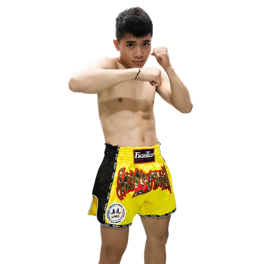 Quần Muay Thái Fighter Cao Cấp - Vàng