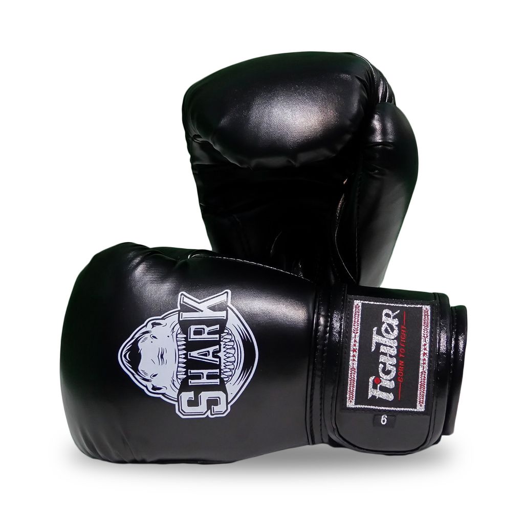 Găng Boxing Fighter Shark Trẻ Em Đen - 6oz