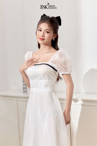 Đầm xoè Donna tay phồng viền ngực FNK