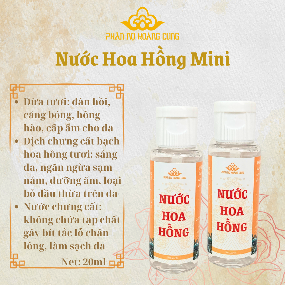 Nước Hoa Hồng Mini Phấn Nụ Hoàng Cung Dung Tích 20ml