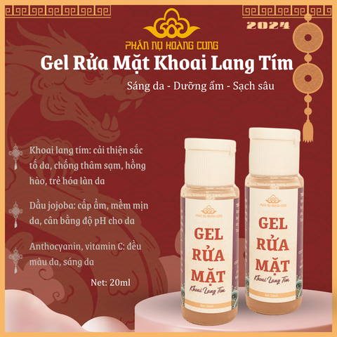 Gel Rửa Mặt khoai lang Tím Mini Phấn Nụ Hoàng Cung Dung Tích 20ml