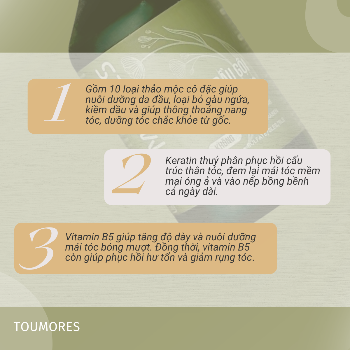 Combo mọc tóc, dày tóc mềm mượt Toumores