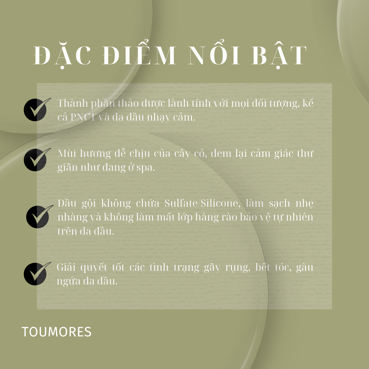 Dầu gội thảo dược Toumores kiềm dầu lâu bết tóc, trị gàu ngứa da đầu 300ml