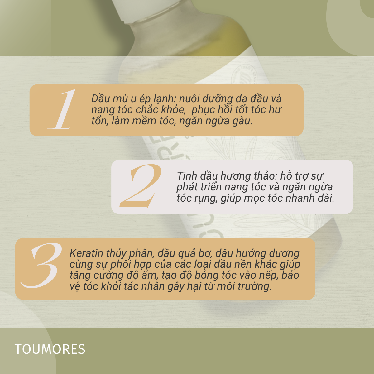Combo mọc tóc, dày tóc mềm mượt Toumores