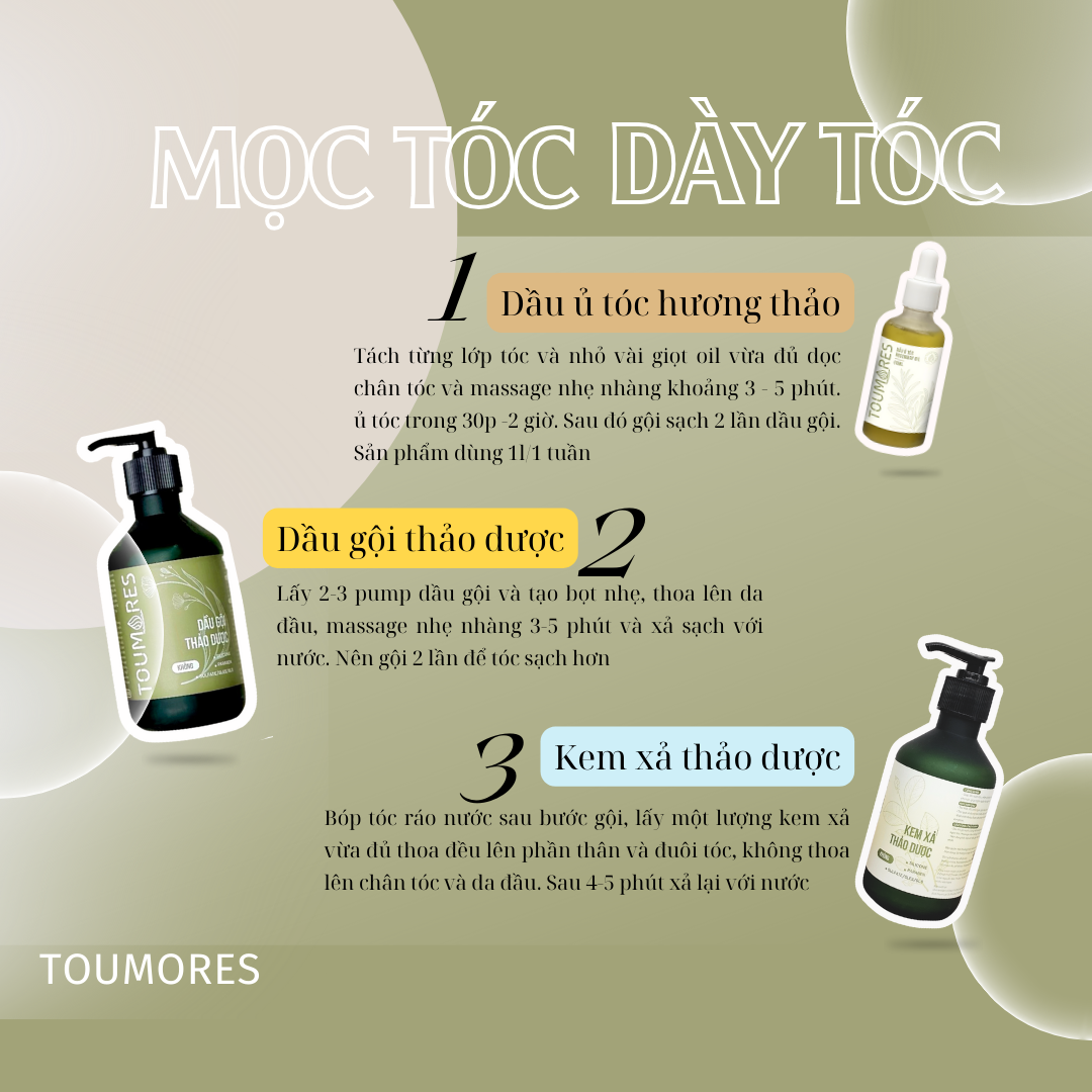 Combo mọc tóc, dày tóc mềm mượt Toumores