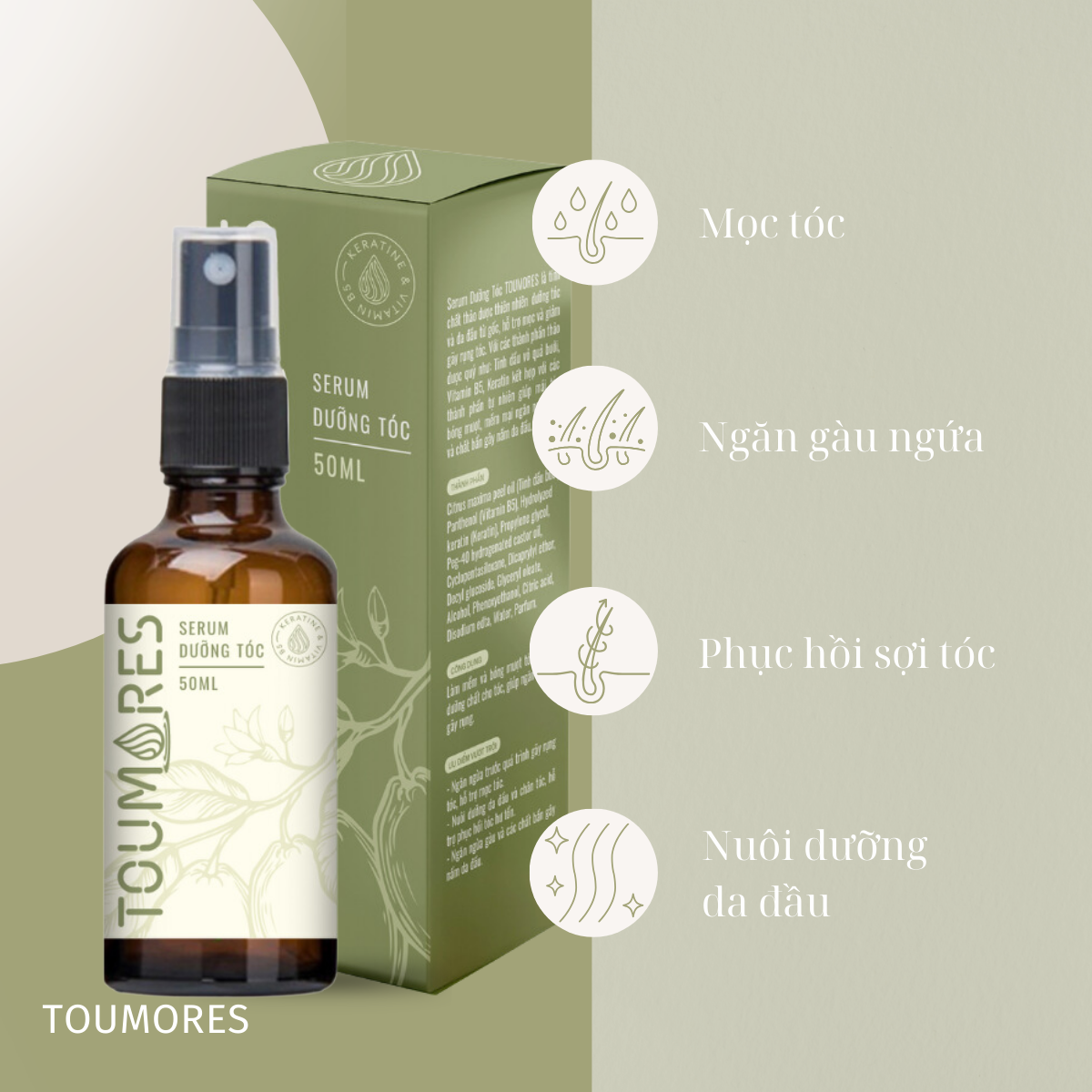 Combo mọc tóc, dày tóc mềm mượt Toumores