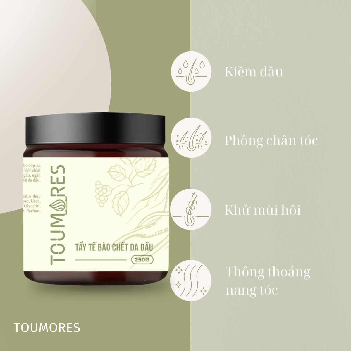 Combo sạch gàu, ngứa da đầu, làm phồng chân tócToumores