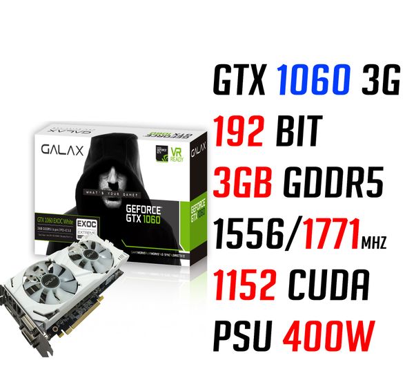  GALAX GTX 1060 EXOC WHITE 3G GDDR5 