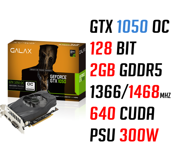  Galax GeForce® GTX 1050 2GD5 128bit 