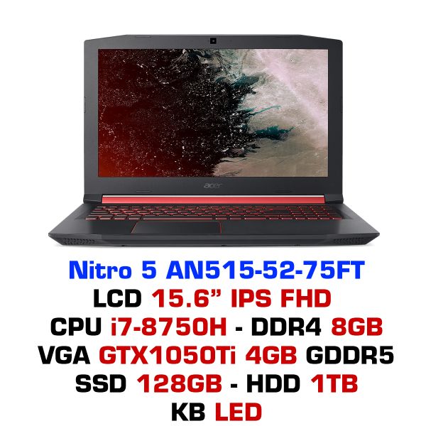  Laptop Gaming Acer Nitro 5 AN515-52-75FT 