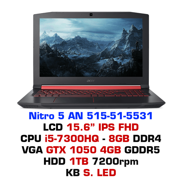  Laptop Gaming Acer Nitro 5 AN515-51-5531 (NH.Q2RSV.005) 