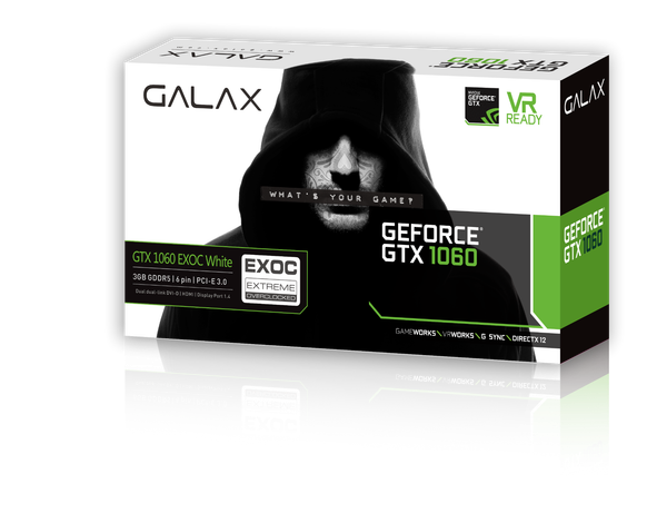  GALAX GTX 1060 EXOC WHITE 3G GDDR5 