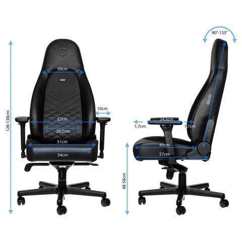  Ghế Gamer Noble Chair Icon Series Black/Black 