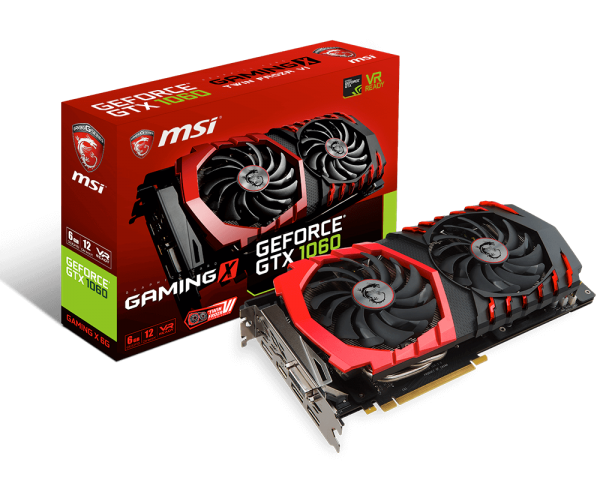  MSI GTX 1060 GAMING X 6G GDDR5 