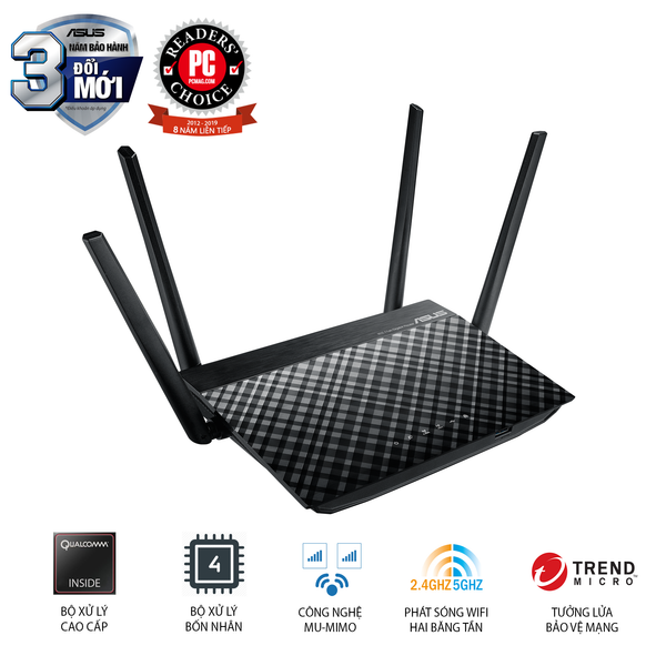  Thiết bị định tuyến Router WIFI ASUS 4 cổng RT-AC58U 