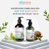  Dầu Xả Thảo Dược Thiên Nhiên Bưởi Dừa Dưỡng Tóc Mềm Mượt Phục Hồi Hư Tổn Vitacare 