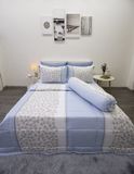 Bộ tencel lụa Sọc Xanh Biển Bông Nhí