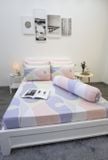 Bộ tencel lụa Hoạ Tiết Xoăn Hồng Tím