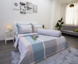 Bộ tencel lụa Sọc Xám Xanh