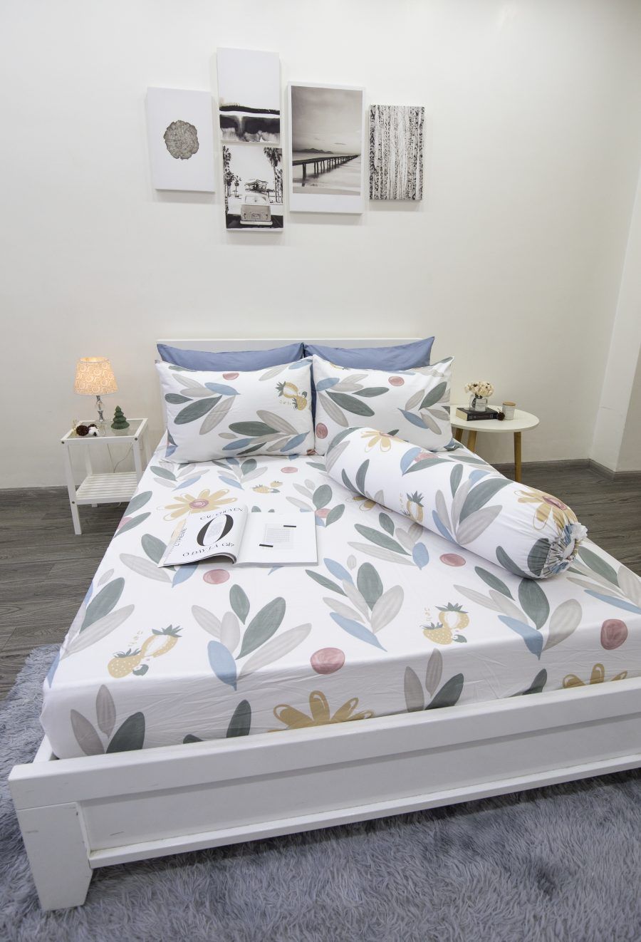 BỘ COTTON CM TRẮNG LÁ CỎ
