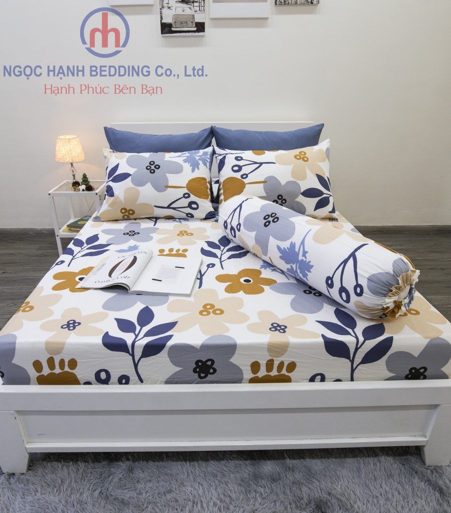 BỘ COTTON CM TRẮNG HOA KEM