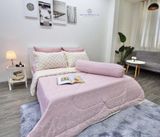 BỘ TENCEL SILKY Hồng Gợn Sóng
