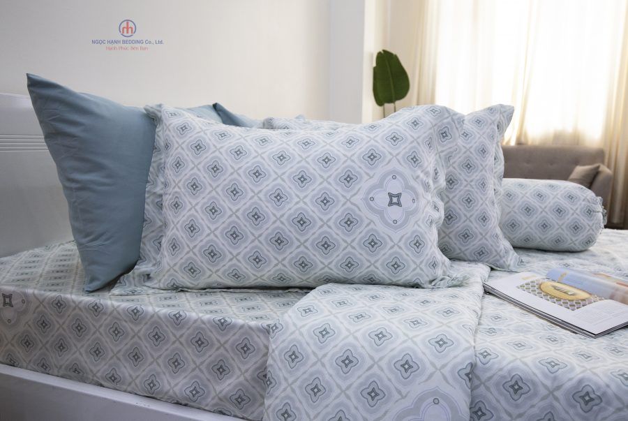 Bộ tencel lụa Caro Ô Vuông Hoa