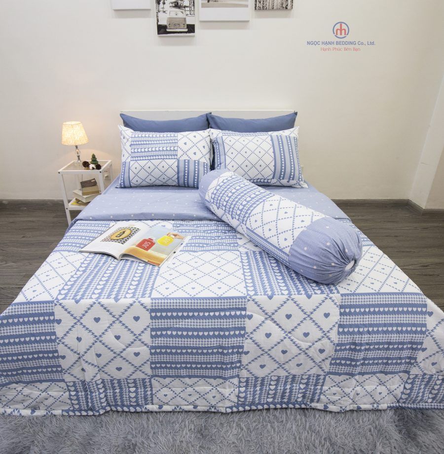 BỘ COTTON CM Ô VUÔNG TRÁI TIM